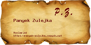 Panyek Zulejka névjegykártya